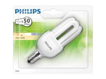 Philips Genie Spaarlamp 11W E14, Verzenden, Nieuw, E14 (klein), Spaarlamp