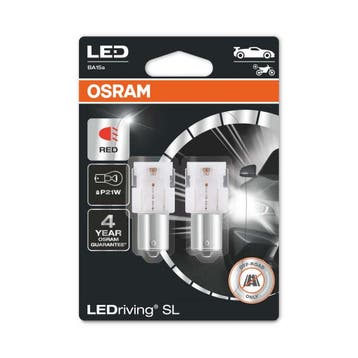Osram P21W LED Retrofit Rood 12V BA15s 2 Stuks, Verzenden, Nieuw
