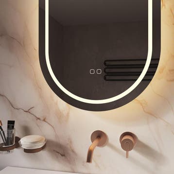HIPP Design Phantom Ovaal Rechte LED spiegel - 45 x 90 cm -, Huis en Inrichting, Woonaccessoires | Spiegels, Ophalen of Verzenden