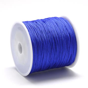 1 rol gevlochten nylon imitatie zijden draad – blue 0,8 m., Ophalen of Verzenden, Nieuw, Kraal