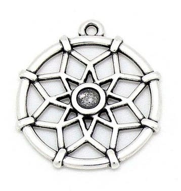 DQ metalen bedels dromenvanger dreamcatcher ca. 30x28mm (..., Ophalen of Verzenden, Nieuw, Bedel