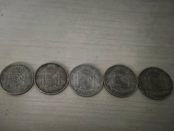 Spanje. Alfonso XII-Alfonso XIII. 5 Pesetas 1877-1898 (5