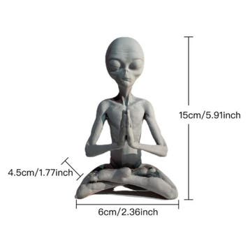 Alien Meditatie Beeld - Decor Miniatuur Ornament Hars, Verzenden, Nieuw