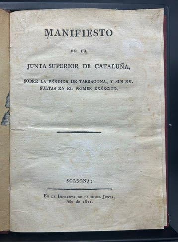 Junta Superior de Cataluña - Guerra de la Independencia -