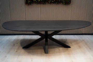 Organische eettafel eiken – Matrix XL dark grey, 100 tot 150 cm, Verzenden, Vijf personen of meer, Overige vormen