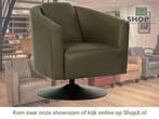 Leren draaifauteuil Press - Massif Olive (olijf/groen) -, Bohemian, Klassiek, Retro, Romantisch, Vintage, Nieuw, Ophalen of Verzenden