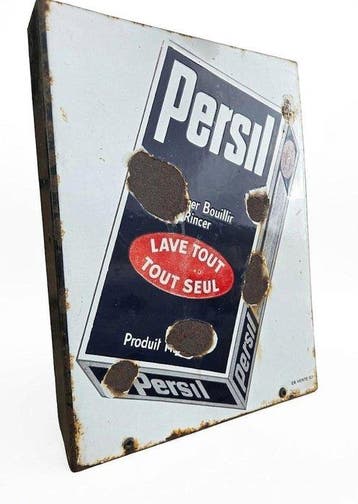 Emaille bord - dubbele banner van PERSIL