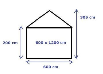 Classic Plus Partytent PVC 6x12x2 mtr in Wit-Grijs, Verzenden, Nieuw, 2 meter of meer, Partytent