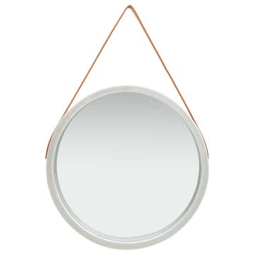 vidaXL Wandspiegel met band 60 cm zilverkleurig, Huis en Inrichting, Woonaccessoires | Spiegels, Verzenden, Nieuw