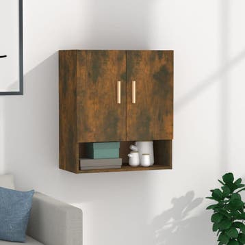 vidaXL Wandkast 60x31x70 cm bewerkt hout gerookt, Huis en Inrichting, Kasten | Overige, Verzenden, Nieuw