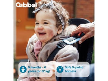 Qibbel Air - Fietsstoeltje Achter - Quick Connect - Midnight, Verzenden, Zo goed als nieuw, Qibbel
