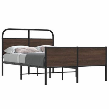 vidaXL Bedframe zonder matras bewerkt hout bruin eikenkleur, Huis en Inrichting, Slaapkamer | Bedden, Bruin, Verzenden, Nieuw