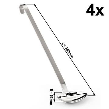 GGM Gastro | (4 stuks) Sauslepel - Ø 63mm - RVS | SALG38 |, Verzenden, Nieuw