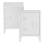 Nachtkast Inari set van 2 metaal 57x40x30 cm wit [en.casa], Verzenden, Nieuw