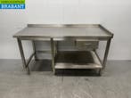 RVS Werktafel met lade 160 x 70 x 87.5 Horeca, Ophalen of Verzenden, Gebruikt