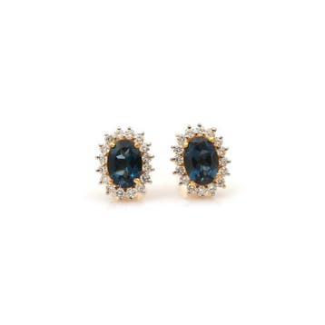 Oorstekers - 14 karaat Geel goud - 2.34ct. tw. Topaas -