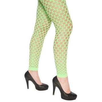 Neon legging met gaten groen, Verzenden, Nieuw, Feestartikel