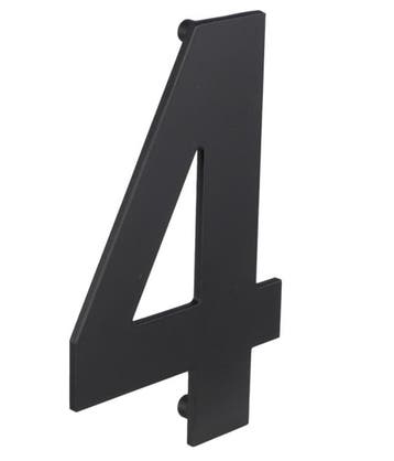 Huisnummer 4 130 mm zwart, Verzenden, Nieuw