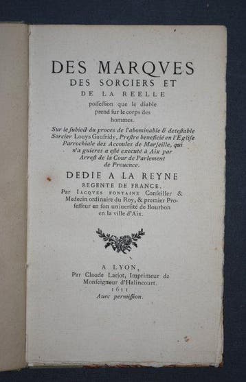 Jacques Fontaine - Des Marques des sorciers - 1860