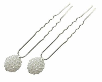 Haarspeld Haarpinnen 7cm - Bolvorm Pareltjes - Wit - Set van, Nieuw