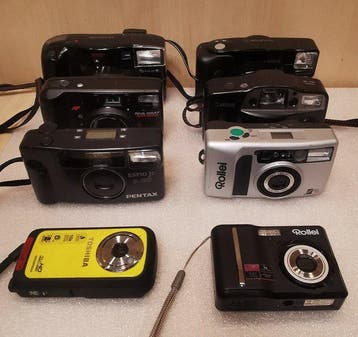 Canon, Minolta, Pentax, Fuji, Rollei, Toshiba Lotto di 8, Nieuw