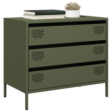 vidaXL Dressoir 68x39x58,5 cm koudgewalst staal olijfgroen, Verzenden, Nieuw, Metaal