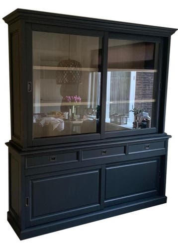Buffetkast Almen antraciet met eiken interieur 200cm, Ophalen of Verzenden, Nieuw