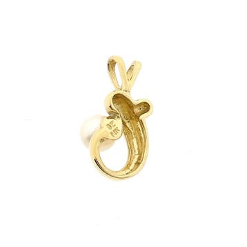 Gouden hanger met een cultivéparel (Hanger of bedel), Sieraden, Tassen en Uiterlijk, Bedels, Ophalen of Verzenden, Gebruikt, Goud