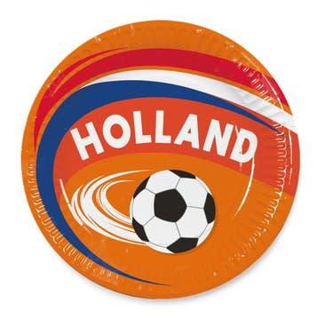 Bordjes Oranje Holland Voetbal 23cm (8st), Ophalen of Verzenden, Nieuw