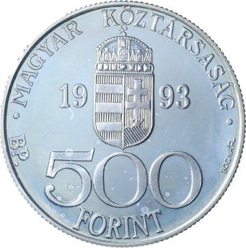 Hongarije. 500 Forint / Ecu 1993 (Zonder minimumprijs)