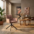 Eetkamerstoel Dani Beige Velvet Draaibaar, Ophalen of Verzenden, Nieuw