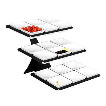 GGM Gastro | Etagerie / Buffetstandaard - Zwart - incl. 18 |, Verzenden
