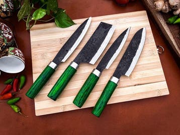 Keukenmes - Kitchen knife set - 727 - Staal, Hout,