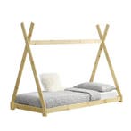 Kinderbed Onejda Tipi grenen met bedbodem 90x200 cm hout, Verzenden, Nieuw
