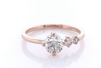 Zonder minimumprijs - Ring - 14 karaat Roségoud - 0.70ct., Nieuw