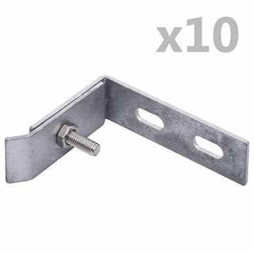 vidaXL Wand hoekverbinding 10 sets zilverkleurig, Tuin en Terras, Tuinhekken en Hekwerk, Verzenden, Nieuw