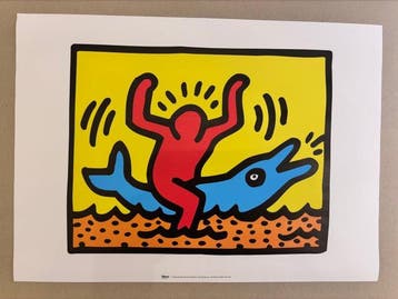 Keith Haring (after) - Dolphin Ride / New York 1990
