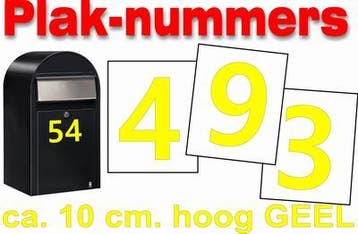 Huisummer sticker Container sticker GEEL 10cm hoog, Nieuw