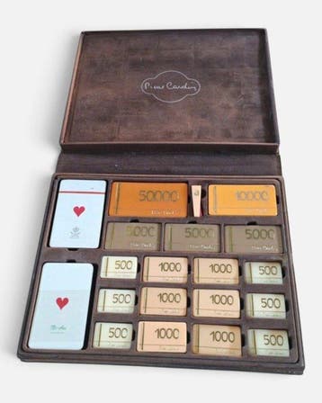 Pokerset - RARE Vintage Poker Set - Cardin - Cards - Chips -