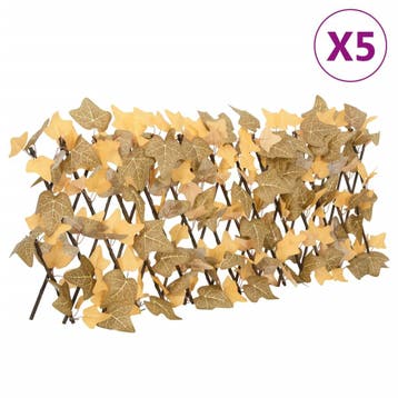 vidaXL Kunstplant esdoornblad latwerk 5st uittrekbaar 180x30, Verzenden, Nieuw, Kunststof, Minder dan 1 meter