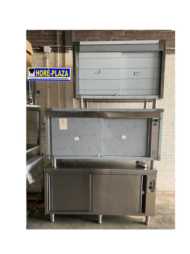 RVS 2-deurs warmtekast (onderste) - 160x40, Zakelijke goederen, Horeca | Keukenapparatuur, Gebruikt, RVS Meubilair