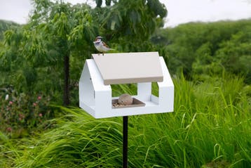 Vogelvoederhuisje op paal The Barn - Wit, Verzenden, Nieuw