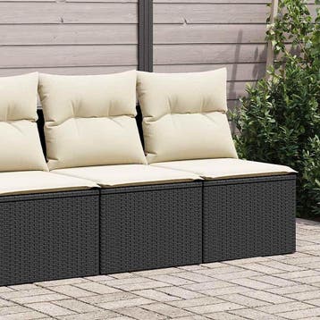 vidaXL 2-delige Loungeset met kussens poly rattan acacia, Verzenden, Nieuw, Loungeset