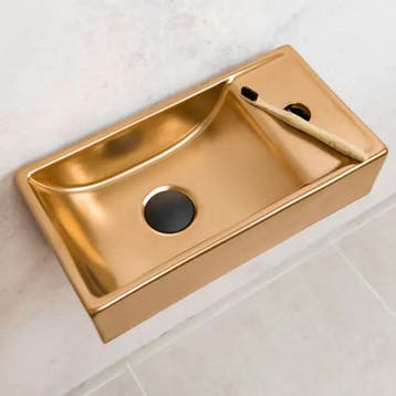 Fontein Rechts AquaSplash Ruby 40x22 cm Mat Rose Goud, Ophalen of Verzenden, Nieuw