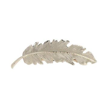 Haarspeld Patentspeld 9cm - Veervorm – Metaal – Zilver, Nieuw