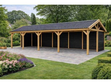 Veiling - Douglas zadeldak overkapping 1200x400x300cm, Tuin en Terras, Overkappingen, Nieuw