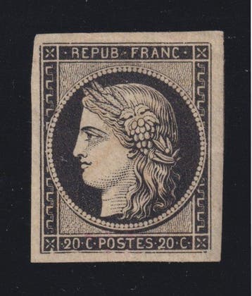 Frankrijk 1849 - Cérès, nr. 3, nieuw met een uiterst klein, Gestempeld