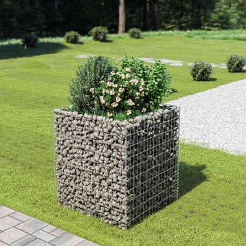 vidaXL Gabion plantenbak verhoogd 90x90x100 cm, Verzenden, Nieuw, Metaal, 60 tot 100 cm