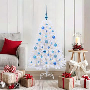 vidaXL Kunstmatige Inklapbare Kerstboom Wit 120 cm PVC en, Diversen, Kerst, Verzenden, Nieuw
