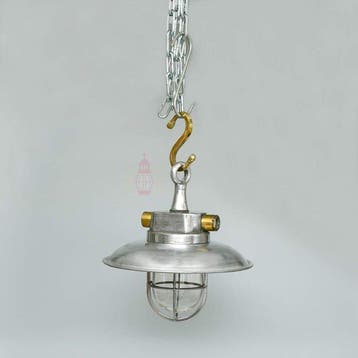 Plafondlamp - Aluminium, Messing, Glas